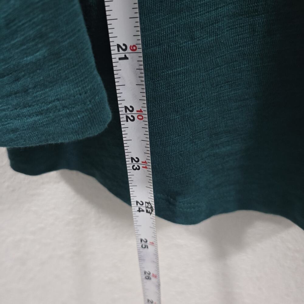 Chico’s Green Long Sleeve Puff Shoulder Top Size 2 (M) V-Neck Soft Knit Blouse - Picture 5 of 7